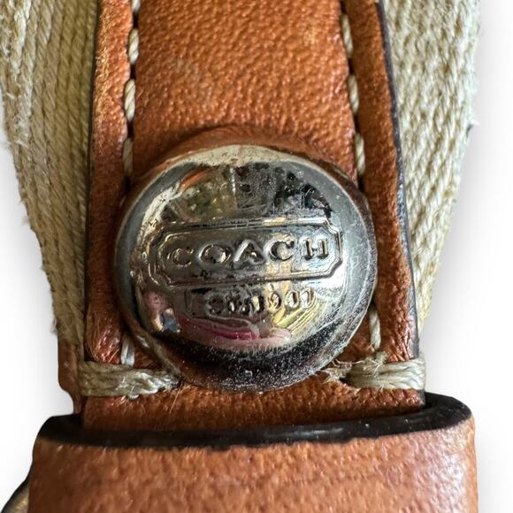 Coach Y2K Hamptons Gold Yellow Nylon Canvas & Leather Mini Tote Shoulder Bag - Picture 4 of 7